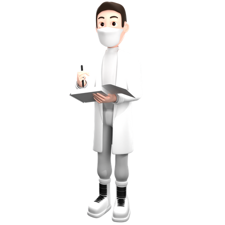 Doctor escribe receta médica  3D Illustration