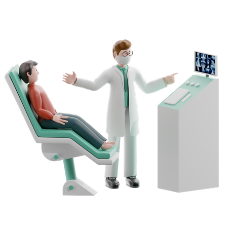 Doctor examina al paciente  3D Illustration