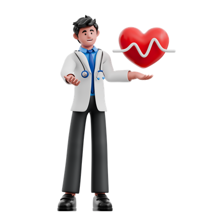 Médico explica frequência cardíaca  3D Icon