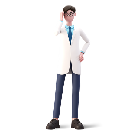 Médico falando ao telefone  3D Illustration