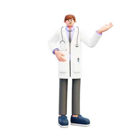 Médico faz gesto de apresentação  3D Icon