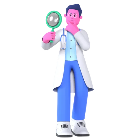 Médico fazendo observação  3D Illustration