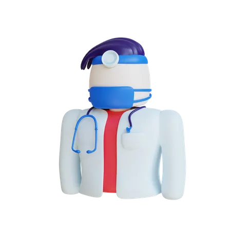 Médico Masculino  3D Illustration