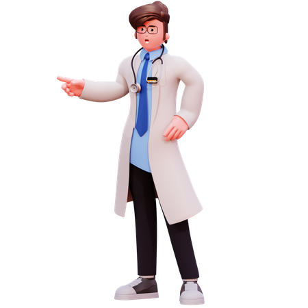 Médico masculino mostrando algo  3D Illustration