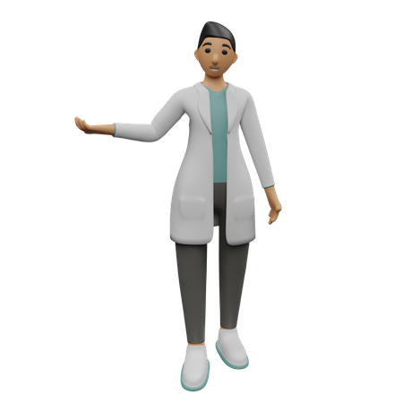 Médico mostrando algo que sobrou  3D Icon