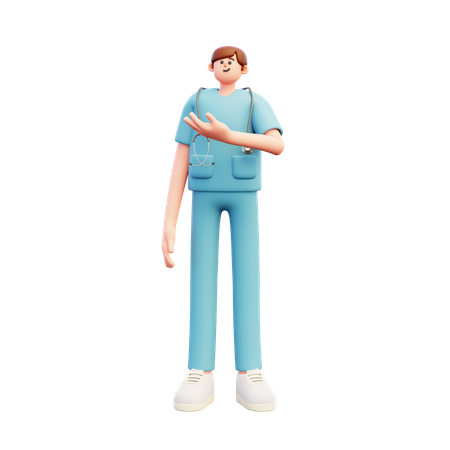 Médico mostrando recomendação  3D Illustration