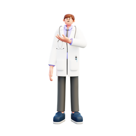 Médico mostrando recomendação  3D Illustration