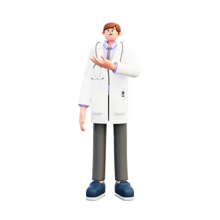 Médico mostrando recomendação  3D Illustration