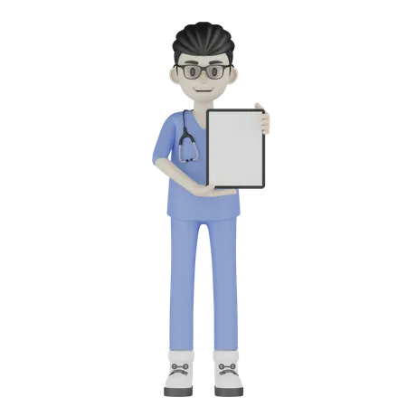 Médico mostrando relatório de saúde  3D Illustration