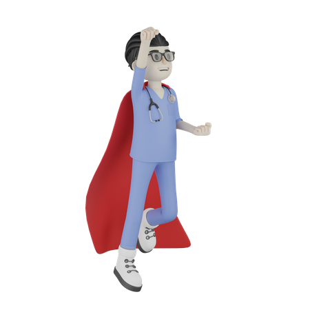 Médico no ar  3D Illustration