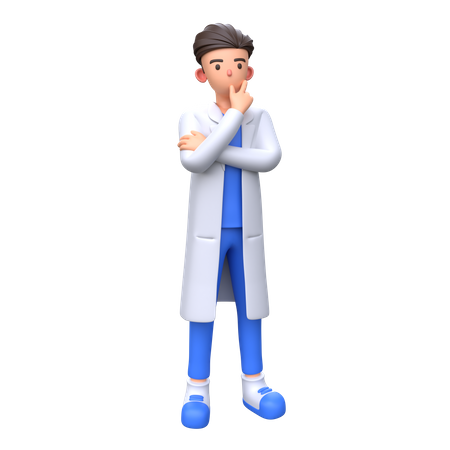 Médico pensando em algo  3D Illustration