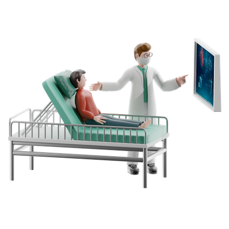 Médico revisando el informe del paciente  3D Icon