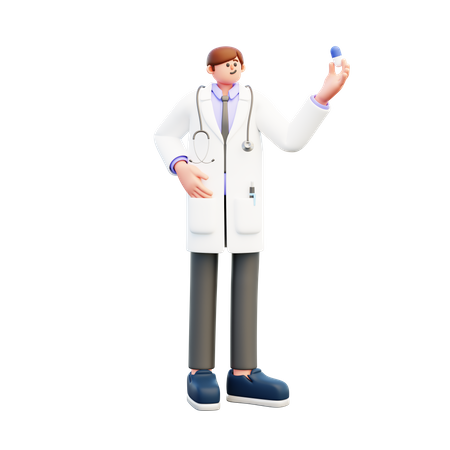 Médico segura cápsula azul  3D Icon