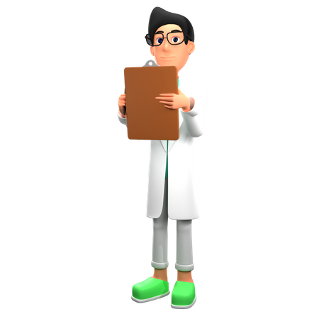 Médico segurando relatório médico  3D Illustration