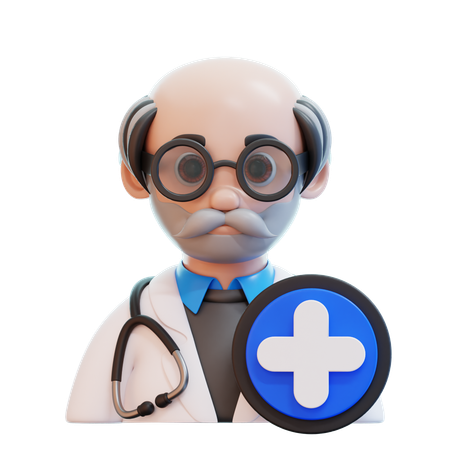 Médico mayor  3D Icon