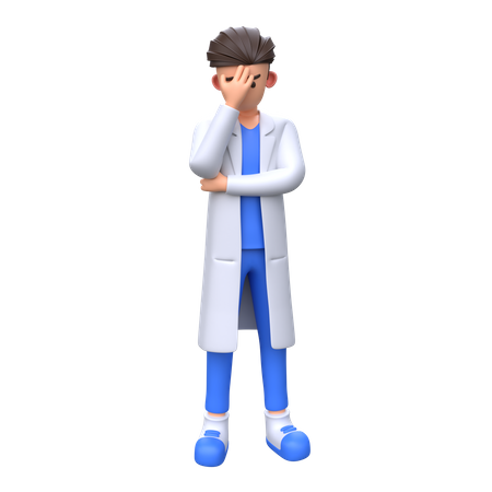 Doutor triste em pose frustrada  3D Illustration
