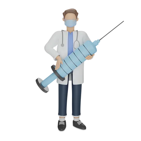Doctor vacuna covid 19  3D Illustration