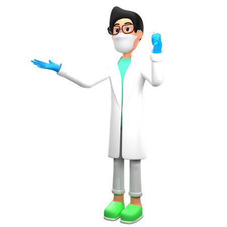 Médico verificando amostra de sangue  3D Icon