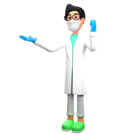 Médico verificando amostra de sangue  3D Illustration