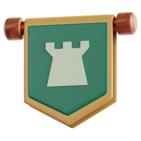 Medieval Banner  3D Icon