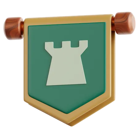 Medieval Banner  3D Icon