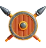 MEDIEVAL SHIELD AND SPEAR