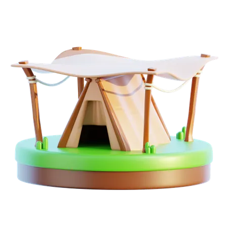 Medieval Tent 3 D Illustration 3D Icon