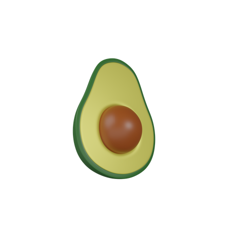 Medio aguacate  3D Icon