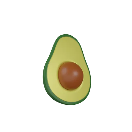 Medio aguacate  3D Icon