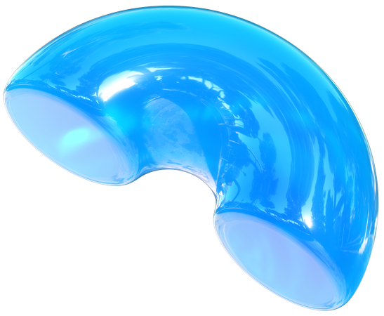 Medio anillo azul  3D Icon