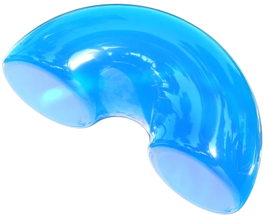 Medio anillo azul  3D Icon