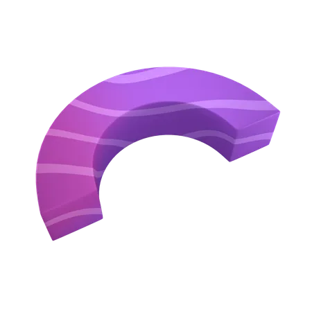 Medio donut plano  3D Icon