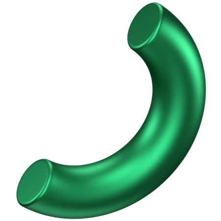 Forma abstracta de medio tubo  3D Icon