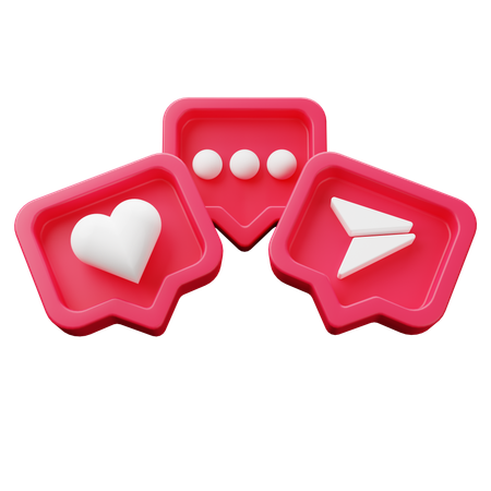 Medios de comunicación social  3D Icon
