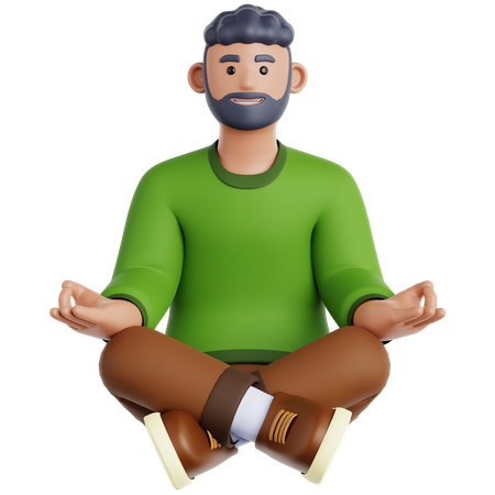 Hombre meditando  3D Icon