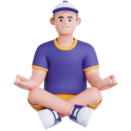 Hombre meditando  3D Illustration