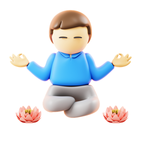 Meditar  3D Icon