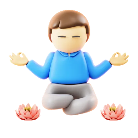 Meditar  3D Icon