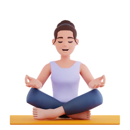 Meditar postura de yoga  3D Illustration