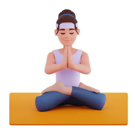 Meditar postura de yoga  3D Illustration