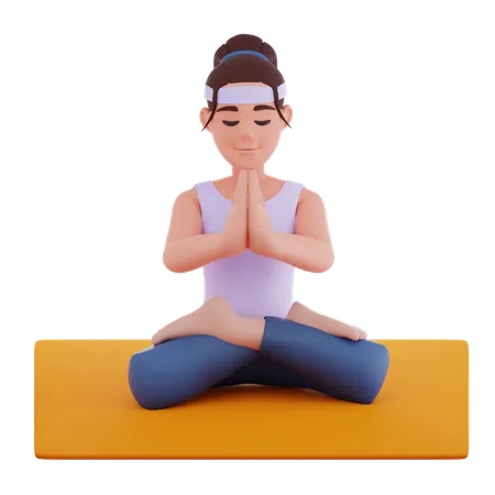 Meditar postura de yoga  3D Illustration