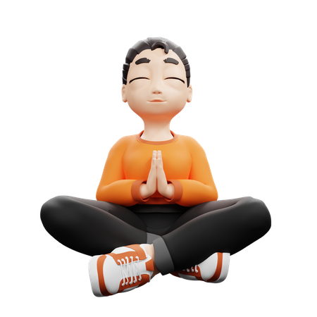 Meditating  3D Illustration