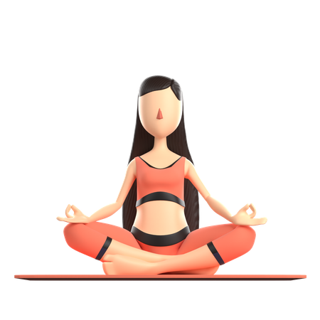 Meditating  3D Illustration