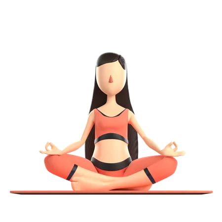 Meditating  3D Illustration