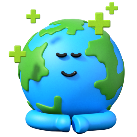Méditation sur la planète  3D Icon