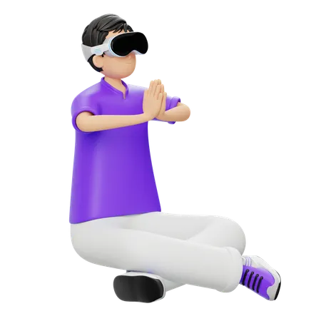 Méditation virtuelle pour la santé mentale  3D Illustration