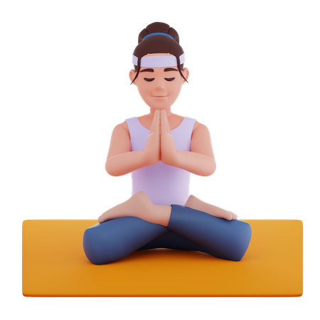 Méditer pose de yoga  3D Illustration