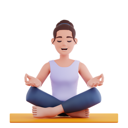 Meditieren Yoga-Pose  3D Illustration