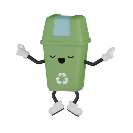 Meditierter Mülleimer  3D Icon