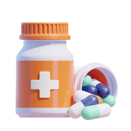 Medizin mit Pillen  3D Icon